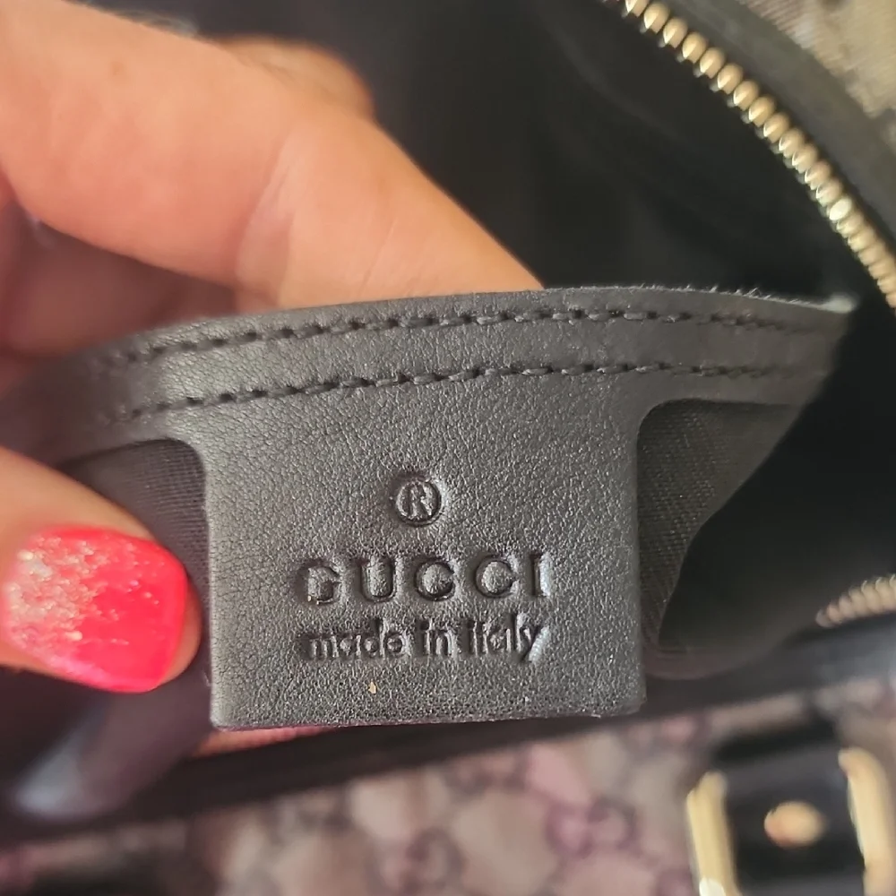 Gucci Black and Gray Speedy/Duffel Bag with Iconic Monogram - Picture 14 of 15